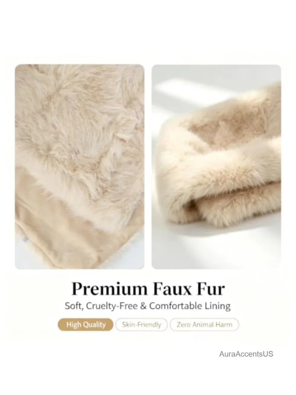 Faux Fur Shawl Wrap for Women Winter Stole Scarf